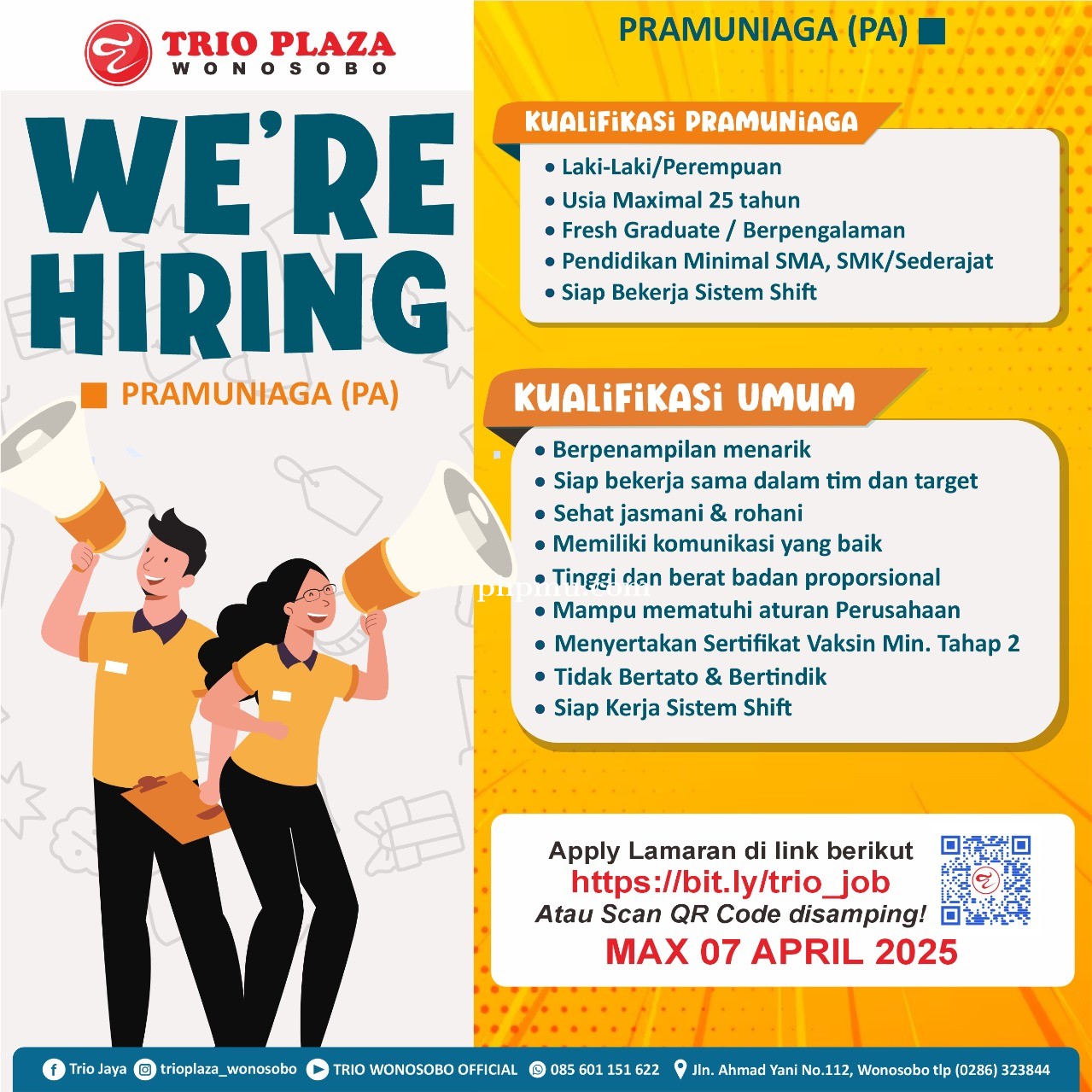 LOWONGAN KERJA 30.03.25